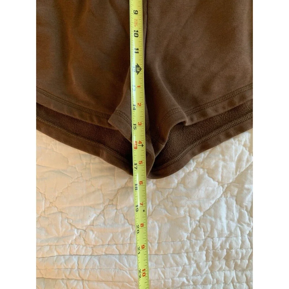 Nike Air High-Rise Fleece Shorts Women's XL Cacao Wow/Ale Brown Logo Pockets